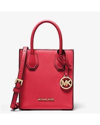 Michael Kors - Mercer Extra-small Pebbled Leather Crossbody Bag - Lyst