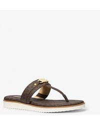 Michael Kors - Farrah Signature Logo Sandal - Lyst