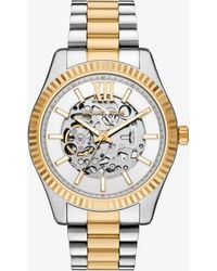 Michael Kors - Mk Oversized Lexington Two-Tone Watch - Lyst