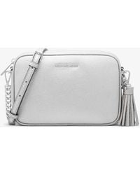 MICHAEL Michael Kors - Mk Jet Set Medium Metallic Pebbled Leather Camera Bag - Lyst