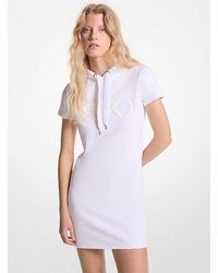 MICHAEL Michael Kors - Mk Empire Logo Organic Cotton Terry Hoodie Dress - Lyst