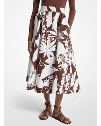 Michael Kors - Dance Floral Cotton & Silk Skirt - Lyst