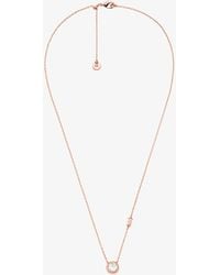 Michael Kors - Round Stone Pendant Necklace - Lyst