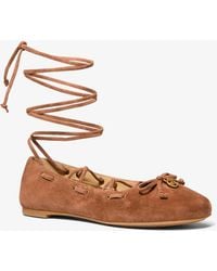 MICHAEL Michael Kors - Mk Shae Flex Suede Ballet Flat - Lyst