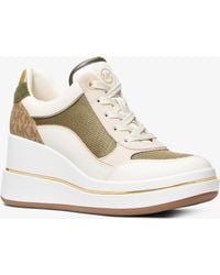 MICHAEL Michael Kors - Mk Emmy Leather Calf Hair Wedge Trainer - Lyst