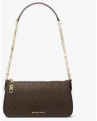 MICHAEL Michael Kors - Mk Empire Medium Signature Logo Chain-Link Pochette - Lyst