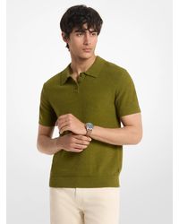 Michael Kors - Mk Boucle Cotton Blend Short-Sleeve Polo Jumper - Lyst