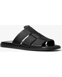 MICHAEL Michael Kors - Mk Indy Leather Slide Sandal - Lyst