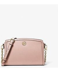 Michael Kors - Mk Chantal Large Pebbled Leather Crossbody Bag - Lyst