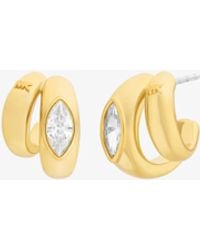 Michael Kors - Marquise Cut Cubic Zirconia Double Hoop Earrings - Lyst