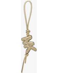 MICHAEL Michael Kors - Mk Metallic Puffy Logo Leather Bag Charm - Lyst