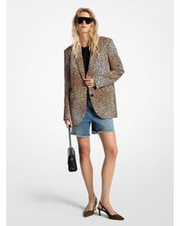 MICHAEL Michael Kors - Mk Cheetah Print Stretch Crepe Blazer - Lyst