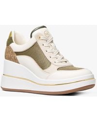 MICHAEL Michael Kors - Mk Emmy Leather Calf Hair Wedge Trainer - Lyst