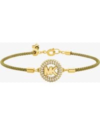 Michael Kors - Pavé Mk Pop Charm Cord Slider Bracelet - Lyst