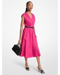 MICHAEL Michael Kors - Mk Robe À Ceinture En Popeline De Coton Extensible - Lyst