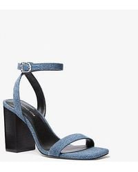 MICHAEL Michael Kors - Merriam Denim Block Heel Sandal - Lyst