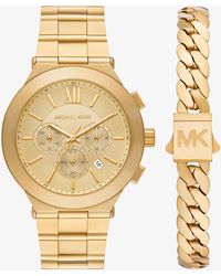 Michael Kors - Oversized Billie-Tone Watch And Bracelet Gift Set - Lyst