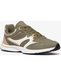 MICHAEL Michael Kors - Riley Mixed-Media Trainer - Lyst