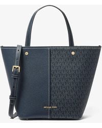 MICHAEL Michael Kors - Mkbolso Tote Flora Mediano De Piel Granulada Con Logotipo - Lyst