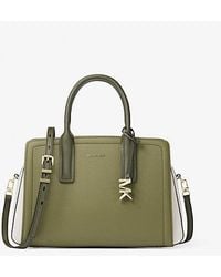 MICHAEL Michael Kors - Mk Laila Medium Color-Block Pebbled Leather Satchel - Lyst