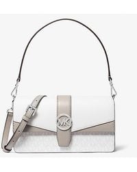 Michael Kors - Greenwich Medium Signature Logo Convertible Shoulder Bag - Lyst