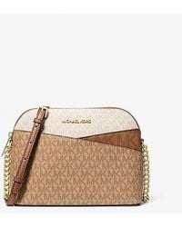 Michael Kors - Jet Set Travel Medium Color-Block Signature Logo Crossbody Bag - Lyst