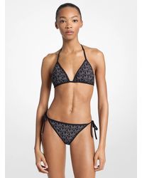 MICHAEL Michael Kors - Mk Reversible Logo Triangle Bikini Top - Lyst