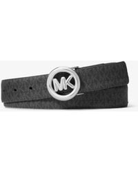 MICHAEL Michael Kors - Mk Pop Charm Signature Logo And Leather Belt - Lyst