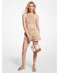 - Save 42% Michael Kors Cotton Belted Shorts in Brown Womens Shorts Michael Kors Shorts Green 