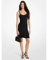 MICHAEL Michael Kors - Mk Chain Embellished Stretch Knit Tank Dress - Lyst