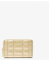 Michael Kors - Small Metallic Quilted Leather Wallet - Lyst