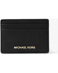 MICHAEL Michael Kors - Mk Pebbled Leather Card Case - Lyst