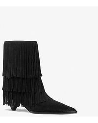 Michael Kors - Jayla Suede Fringed Ankle Boot - Lyst