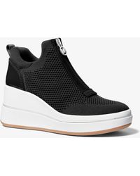 MICHAEL Michael Kors - Michael Kors Emmy Mesh Zip-Up Wedge Trainer - Lyst