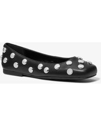Michael Kors - Mk Matilda Studded Leather Ballet Flat - Lyst