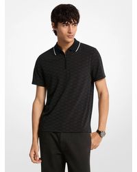 Michael Kors - Mk Logo Jacquard Zip-Up Polo Shirt - Lyst