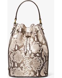 Michael Kors Monogramme Python Embossed Leather Tote Bag | Lyst