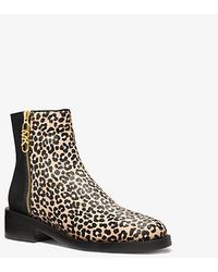Michael Kors - Mk Regan Leopard Print Calf Hair And Leather Ankle Boot - Lyst