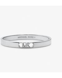Michael Kors - Mk Precious Metal-Plated Brass Empire Logo Bangle - Lyst