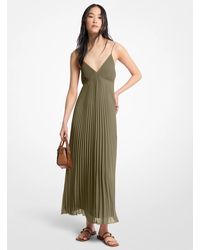 MICHAEL Michael Kors - Mk Pleated Georgette Maxi Dress - Lyst