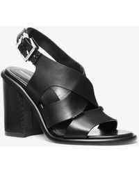MICHAEL Michael Kors - Mk Raven Leather Block Heel Sandal - Lyst