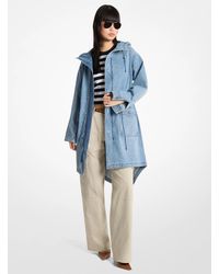 MICHAEL Michael Kors - Mk Hooded Denim Parka - Lyst