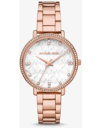 Michael Kors Pyper Pavé Gold-tone Logo 