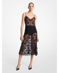 Michael Kors - Mkvestido Lencero De Encaje Con Estampado Floral Prensado - Lyst