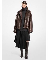 Michael Kors - Washed Leather Moto Jacket - Lyst