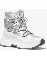 michael michael kors cassia nylon and leather boot