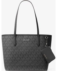 Michael Kors Outlet - Mk Jet Set Large Signature Logo Tote Bag - Lyst