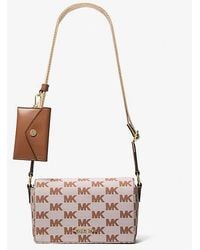 Michael Kors - Vincent Small Logo Jacquard Crossbody Bag With Card Case - Lyst
