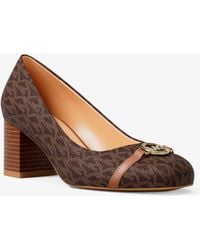 Michael Kors - Dori Signature Logo Block Heel Pump - Lyst