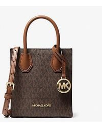 Michael Kors - Mercer Extra-small Logo And Leather Crossbody Bag - Lyst